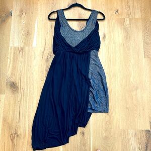 Free People Navy and Gold Grecian style mini dress - size SP